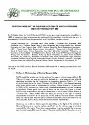Your topic and position have to hold up when challenged, so it's helpful to try to collect a variety of sources, and include both an expert's opinion (doctor, lawyer, or professor, for example) and personal experience (from a friend. Position Paper Of The Philippine Action For Youth Offenders On Senate Resolution 280 Resource Centre