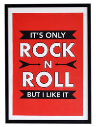 Only Rock N Roll Screen Print Poster Rolling Stones Retro Music Lyrics Print Music Lyric Print Lyric Prints Rock N Roll