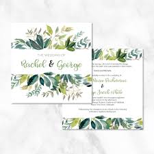 Watercolour Leaves Wedding Invitation These Beautiful Watercolour Wedding Invitations Featur Wedding Invitations Watercolor Wedding Invitations Wedding Cards