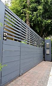 Built In Pedestrian Gate Sliding 6 Ft X 17 Ft Fence Design Modern Fence Design Backyard Fences
