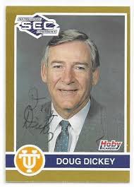 DOUG DICKEY Autographed Signed 1991 Hoby card #384 Tennessee Vols Football  COA