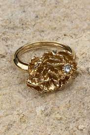 Avon Flowerblaze Gold Carnation Diamond Ring Adjustable Etsy Diamond Engagement Rings Cushion Single Diamond Ring Vintage Diamond Rings
