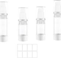 Portable Mini Empty Bottle Airless Pump Bottles Empty Bottle with 8 Blank Labels, Vacuum Empty Bottle for Dispensing Sunscreen Spray,Toner,Suitable ...