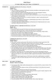 Corporate finance managers are responsible for identifying and securing merger and acquisition deals, managing and investing large monetary funds, and buying and selling financial products. Corporate Financial Analyst Resume Samples Velvet Jobs