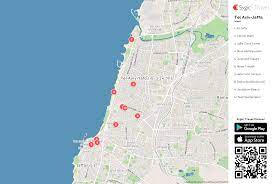 Tel aviv izraēla, atrašanās vieta tādiem objektiem kā tirdzniecības centrs, dzelzceļš un slimnīca. Karte Von Tel Aviv Jaffa Ausdrucken Sygic Travel