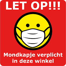 Beveiligen met pg security systems. Mondkapje Verplicht Sticker Platimex Belettering