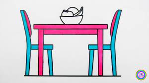 For a circular table, use a circular table cloth. Bbkidtv How To Draw Dining Table Sets Dining Table Coloring Pages Youtube