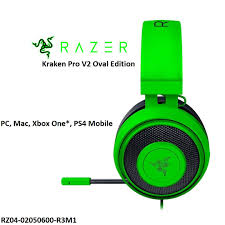 Razer Kraken Pro V2 Oval Ear Cushions Analog Gaming Headset Razer Kraken Pro V2 Oval Edition Gaming Headset Pc Ps4 Xbox One Mac Pc Mac Xbox One Ps4 Mobile 3 5mm Audio Jack Green Rz04 02050600 R3m1 Personal Gaming Headset Xbox One Ps4
