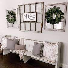 This one is for my farmhouse lovers how cute is this farm house window wall decor!? Pin On Home Decor