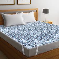 A standard double bed frame will be both longer and wider than the mattress, so you're going to have to consider that when measuring the space where you. Buy Blue Screen Print Cotton Quilted Double Bed Mattress Protector Online In India Wooden Street