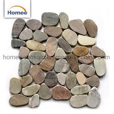 China New Designs Sliced Pebble Stone Mosaic Bathroom Wall Tiles Pebble Tile China Marble Tile Marble Stone Tile