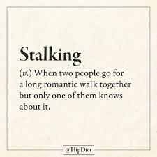 Stalking When Two People Go For A Long Romantic Walk Together But Only One Of Them Knows About It Hipdict Funny Words Funny Quotes Word Definitions