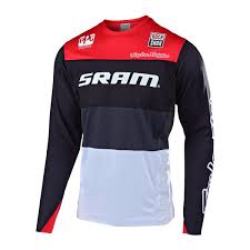 Troy Lee Designs Downhill Jersey Sprint Elite Sram Beta Black Red