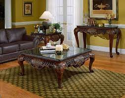 Black end tables for living room traditional sofas with wood. Dark Cherry Finish Traditional Coffee Table W Black Marble Top