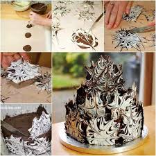 Wonderful Diy Marble Chocolate Cake Wonderfuldiy Com Chocolate Garnishes Marble Chocolate Chocolate Decorations