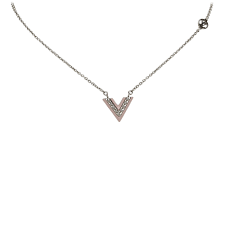 The realreal is the world's #1 luxury consignment online store. Louis Vuitton Vintage Lacquer Essential V Necklace Silver Lv Necklace Luxury High Quality Avvenice