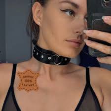 Choker Quality Leather I Choker Collar Black Padded & Stitched Leather I  35mm O Ring Locking Collar Handmade Leather Collar Choker