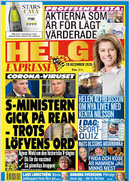 Vi bevakar alla de stora sporthändelserna. Newspaper Expressen Sweden Newspapers In Sweden Monday S Edition December 28 Of 2020 Kiosko Net