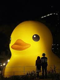 Black And Yellow Cartoon Duck Hello Again Duckie Rubber Duck Ducky Japan
