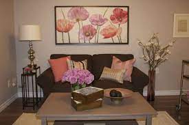 Decorating a living room has never been easier with inspiration from these gorgeous spaces. How To Turn A Dark Basement Into The Perfect Finished Space Brown Living Room Decor Pink Living Room Brown Sofa Living Room