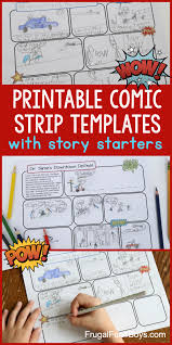 A small printable pack for those kids that are aspiring to be comic book artists. Printable Comic Strip Templates With Story Starters Frugal Fun For Boys And Girls
