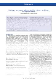 Ligoninės, sveikata ir medicina, medicinos įstaigos. Pdf Piloting A Trauma Surveillance Tool For Primary Healthcare Emergency Centres