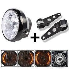 7 Motorcycle Headlight Amber Led Turn Signal Indicators With Head Light Bracket Izgotovlenie Motociklov Na Zakaz Motocikl