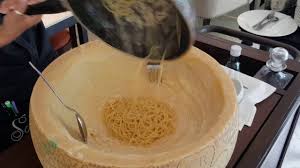Cooking Pasta Inside A Parmigiano Reggiano Cheese Wheel In Bangkok Grana Padano Cheese How To Cook Pasta Cheese Wheel Pasta
