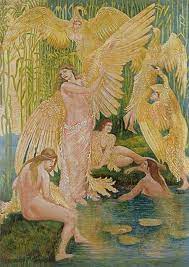 The Bold And Beautiful Valkyries And Their Mortal Lovers Walter Crane Art Fairytale Art