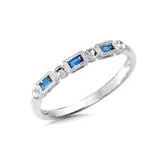 diamond and sapphire stackable ring
