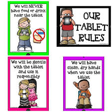 Tablet Rules Use To Display In Your Classroom To Remind Students Of The Rules For Your Class Set Of Tablets Classroom Classroom Displays Tablet