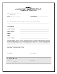 Swift code identifies jamaica money market brokers ltd branches which participate in overseas fund transfers. Fillable Online Please Stop Payment On The Under Mentioned Cheque S For The Following Reason S Fax Email Print Pdffiller