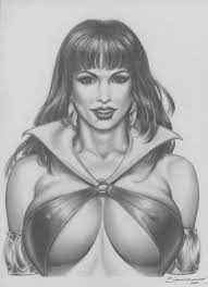 Julius Zimmerman Vampirella drawing from 2000, in Peter Sullivan's Julius  Zimmerman **nudity adults only please** Comic Art Gallery Room