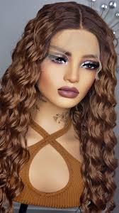 New Long Wet Wavy Style Hazel Blonde Lace Front Wig Womens Fashion Hair Wigs