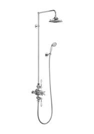 If you already have a positemp valve installed, you can use this product with no special valve. Avon Thermostatic Exposed Shower Valve Dual Outlet Rigid Riser Swivel Shower Arm Handset Holder With Hose With Rose Chrome With White Accent And 6 Rose Sku Baf3s V16 Burlington Bathrooms