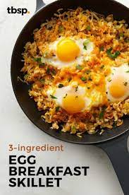 3 Ingredient Egg Breakfast Skillet Recipe Breakfast Brunch Recipes Recipes Brunch Recipes