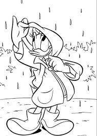 Free printable rainy day coloring pages. Daisy Duck Daisy Duck Wearing Rain Coat On Rainy Day Coloring Page Coloring Pages For Kids Disney Coloring Pages Mickey Coloring Pages