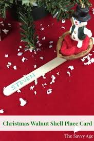 Have i got a super fun place card holder idea for your christmas table today! Diy Christmas Walnut Shell Place Card The Savvy Age