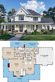 3 Bedroom Two Story Modern Farmhouse Floor Plan Coastal House Plans Craftsman House Plans Farmhouse Style House Plans