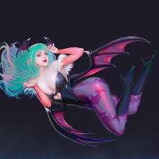 LightBox, big boobs, cleavage, ArtStation, digital art, illustration, fan  art, simple background, concept art, Morrigan Aensland, Darkstalkers |  3096x3096 Wallpaper - wallhaven.cc