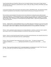 Here's the complete history of weddings and wedding traditions over the last 100 years. Script For Debut 2 Docx Good Evening Ladies And Gentlemen May We Have Your Attention Please We Are About To Begin Janine S 18th Birthday Party Course Hero