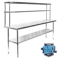 Stainless Steel Commercial Kitchen Prep Table With Double Overshelf 30 X 72 Kitchen Prep Table Kitchen Wall Units Kitchen Design