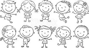 Black And White Kids Playing Cartoon Ten Happy Cartoon Kids Black And White Outline Kids Doodles Happy Cartoon Cartoon Kids