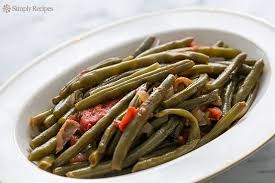 Green Beans With Tomatoes And Bacon Recipe Simplyrecipes Com Recipe Green Beans Bacon Recipes Green Beans With Bacon