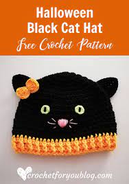 Crochet Halloween Black Cat Hat Free Pattern Crochet Cat Hat Crochet Baby Hats Halloween Crochet