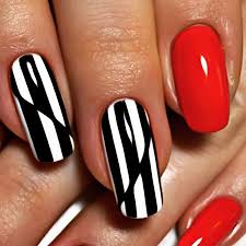 Place nail art tape horizontally on your nail beds to create a clear line of distinction from your two opposing colors. 25 Best Red Nail Designs Best Nail Art Designs 2020