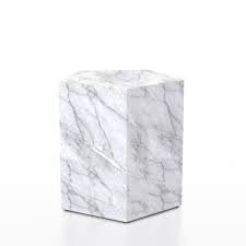 Mila white/white granite/marble round end table. Furniture Of America Nova White Marble Pentagon Side Table Idf Ac300wh The Home Depot