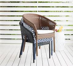 Designed with timeless elegance, the aman dais teak daybed collection exudes both style and sophistication of quality made teak sectionals. Palmetto Indoor Outdoor All Weather Wicker Stackable Dining Armchair Honey Pottery Barn