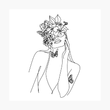 Check spelling or type a new query. Beautiful Girl With Hibiscus Flower In Her Hair Abstract Face With Flowers By Line Art Drawing Portrait Minimal Line Art Drawings Outline Art Line Art Flowers