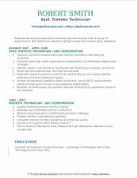 Dietetic Technician Resume Samples Qwikresume
